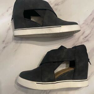 Maurices Black and White Wedge Sneakers